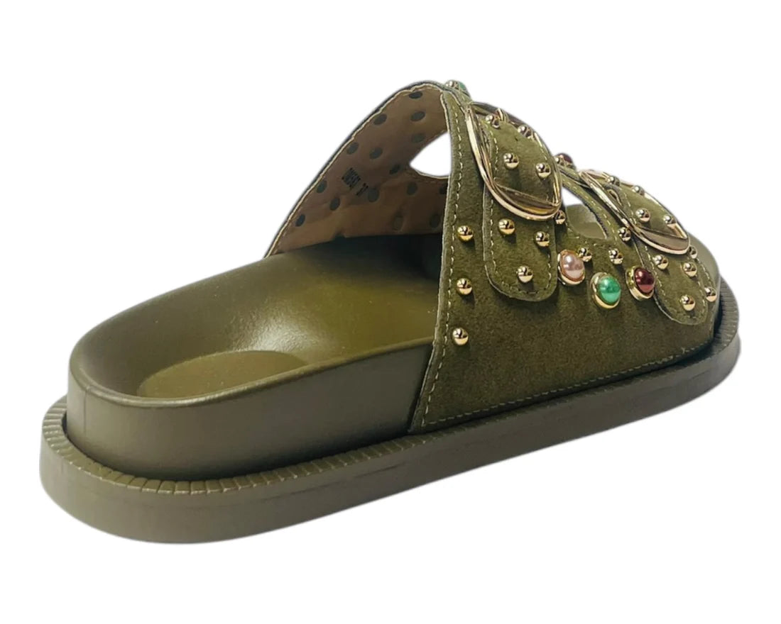 Women's Wide Strap Padded Mules Sandals