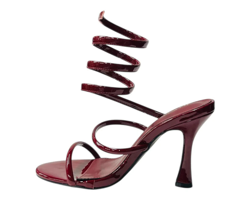 Women's Snake Anklet Round Toe High Heel Sandals
