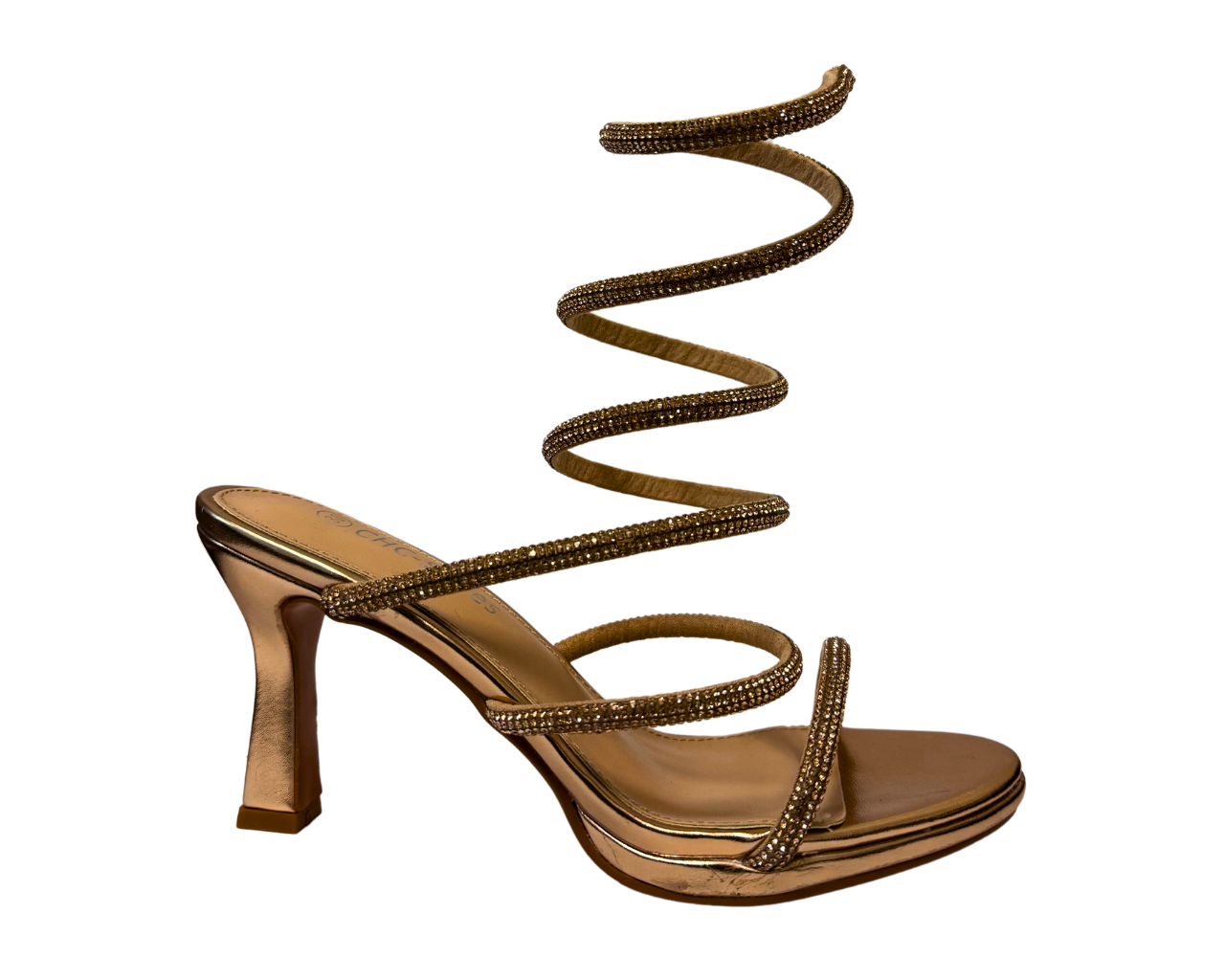 Women's Diamante Snake Anklet High Heel Shoes