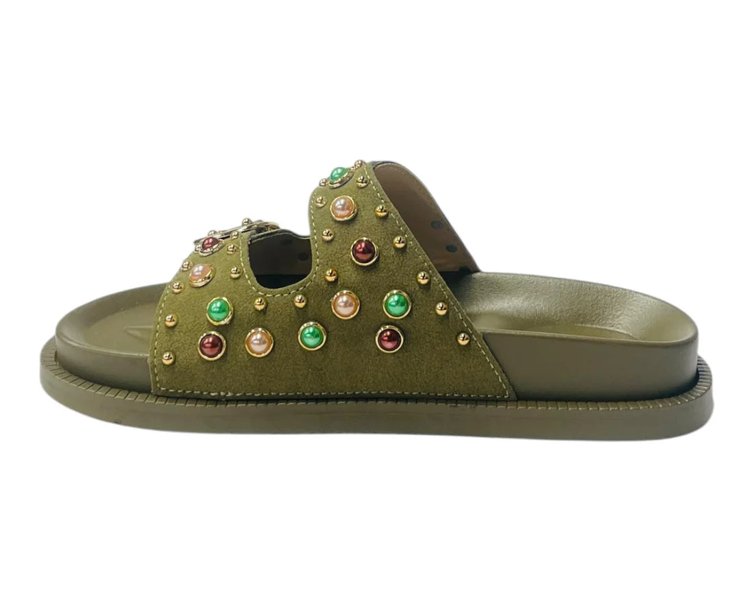 Women's Wide Strap Padded Mules Sandals