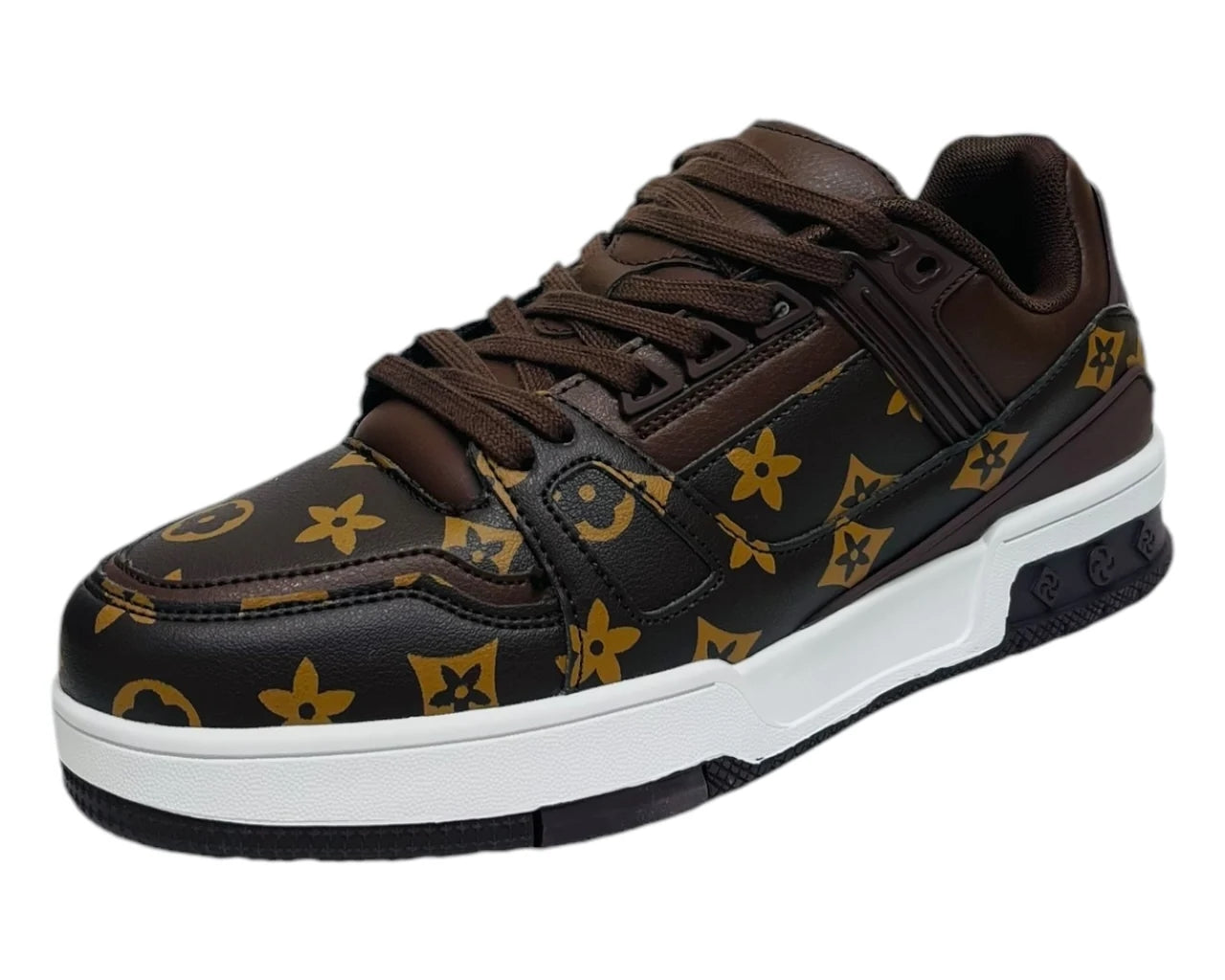 Men's Casual Faux Leather Lace Up Trainers
