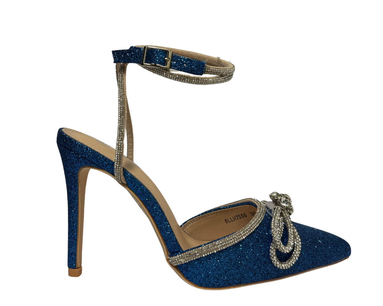 Women's Rhinestone Decor Ankle Strap Court Shoes