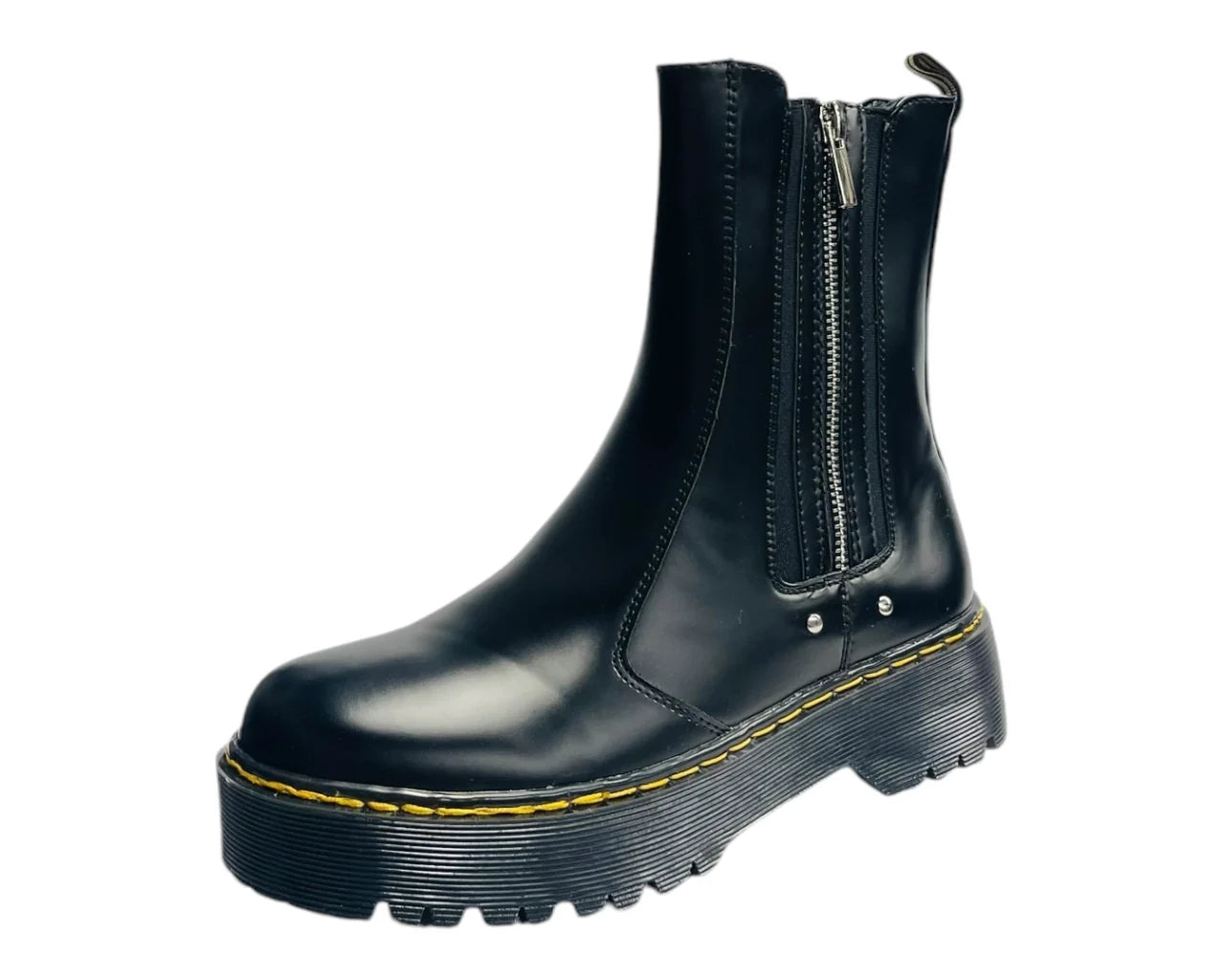 Women's Chunky Sole Zip Chelsea Ankle Boots