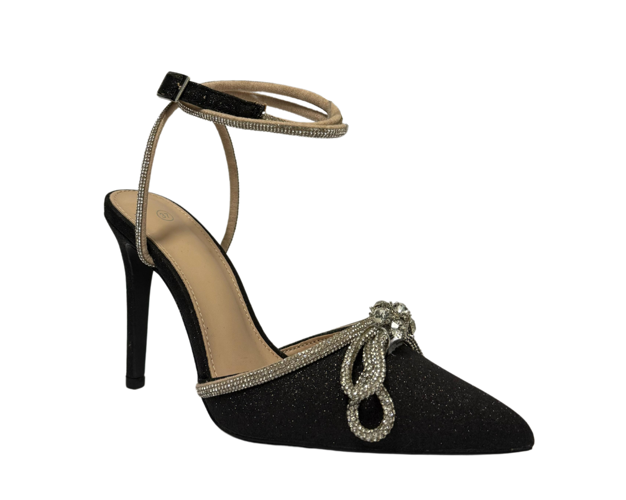 Women's Rhinestone Decor Ankle Strap Court Shoes