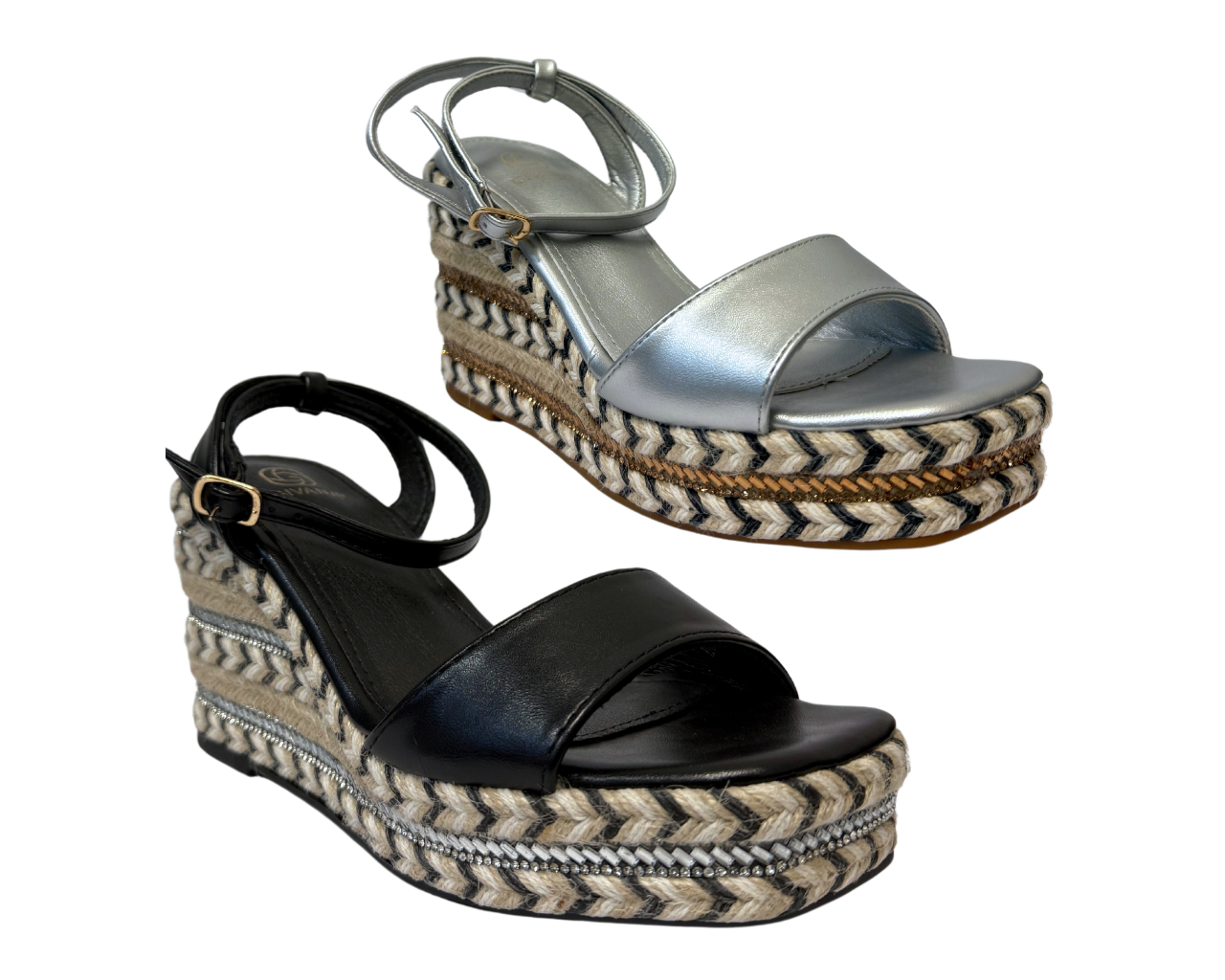 Women's Faux Leather Ankle Strap Wedge Sandals