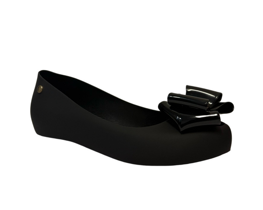 Women's Flat Bow Jelly Office Work School Slip On Comfy Ballerina Shoes
