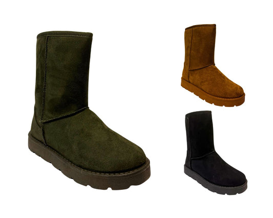 Women's Faux Suede Fur Platform Ankle Boots