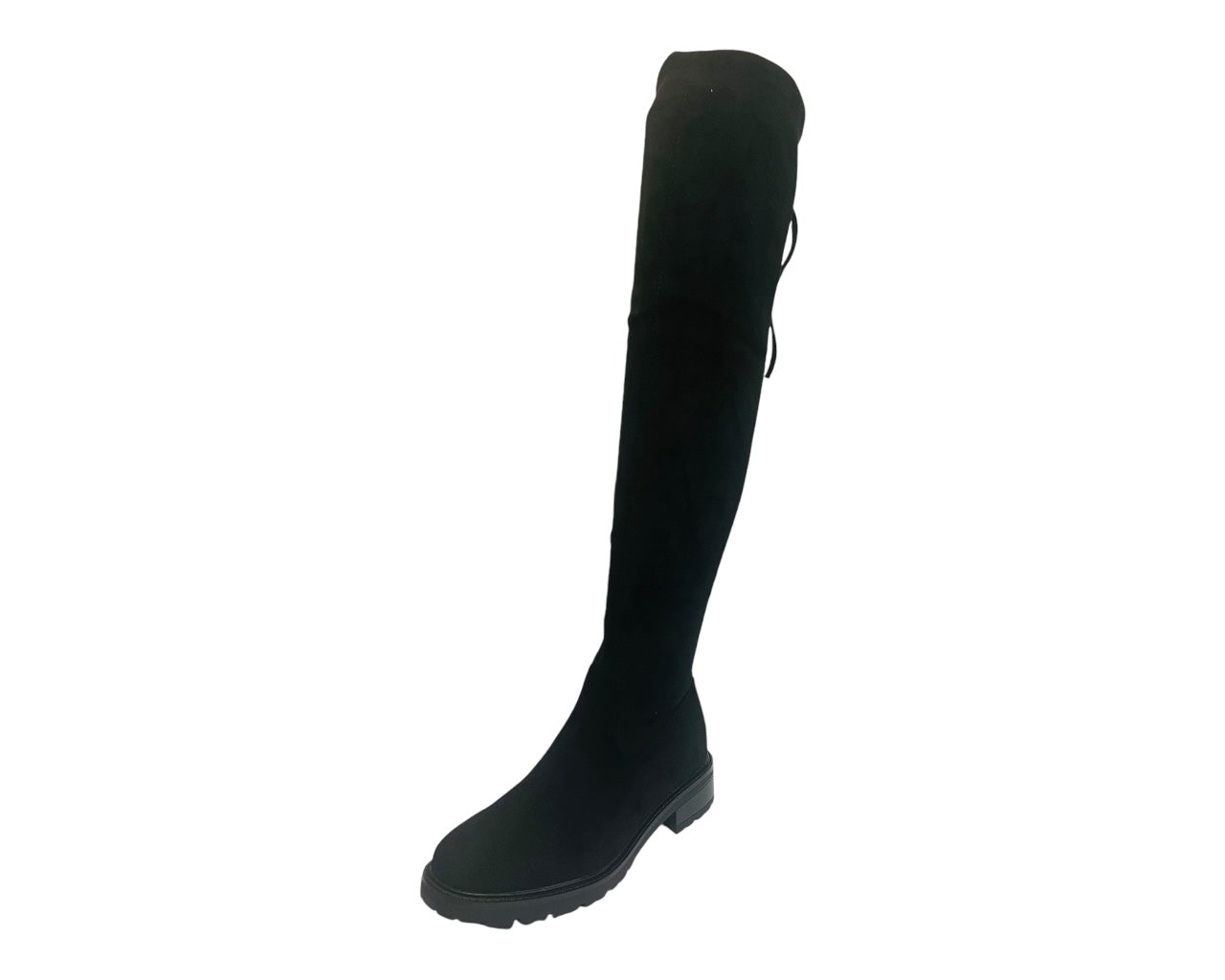 Women's Canvas Flat Heel Over the Knee Boots Black