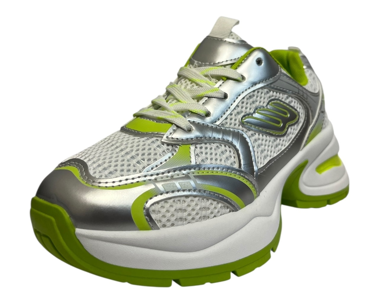 Women's Chunky Sole Mesh Lace Up Sports Trainers