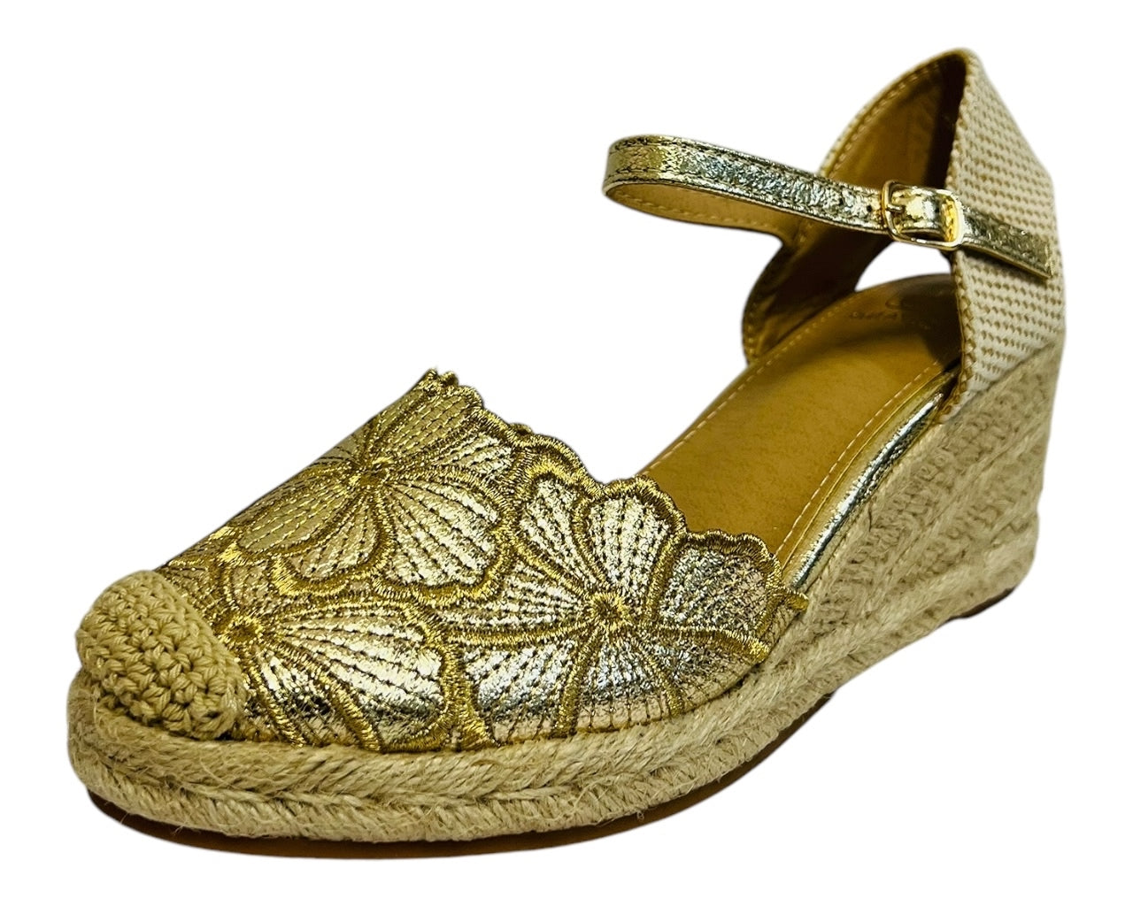 Women's Wedge Heel Ankle Strap Court Shoe Sandals