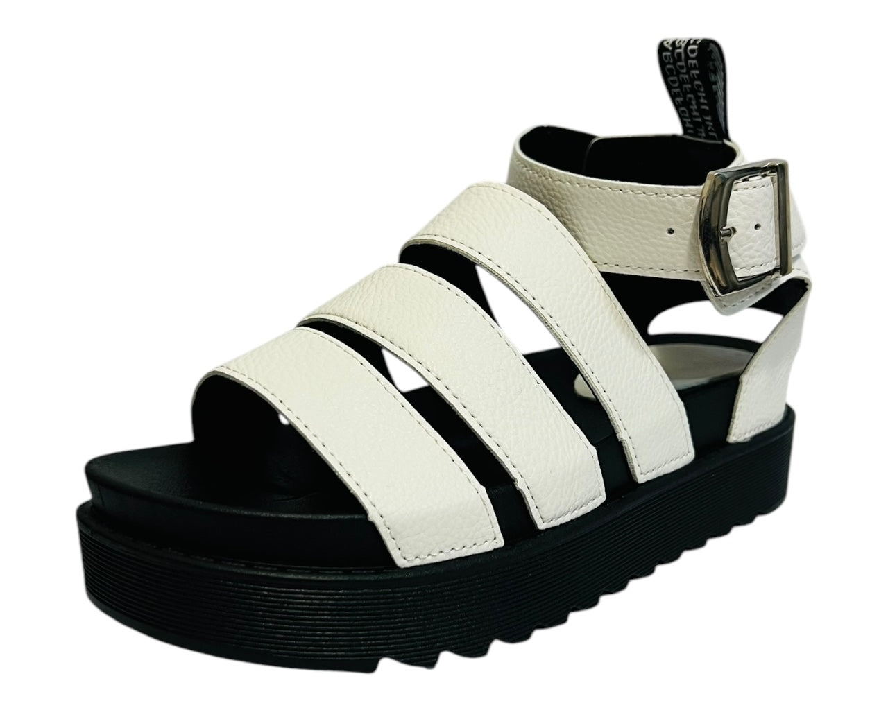 Women's Faux Leather Chunky Sole Gladiator Sandals Black