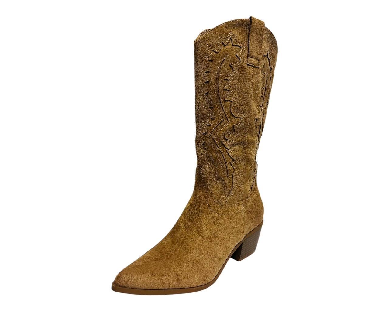 Women's Western Cowboy Embroidered Cowboy Mid Calf Boots