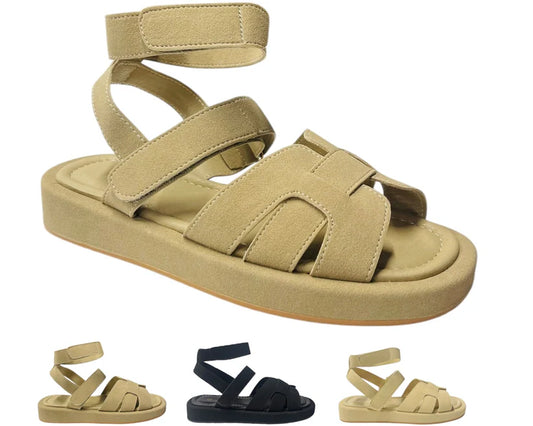 Women's Flat Sole Padded Strappy Sandals