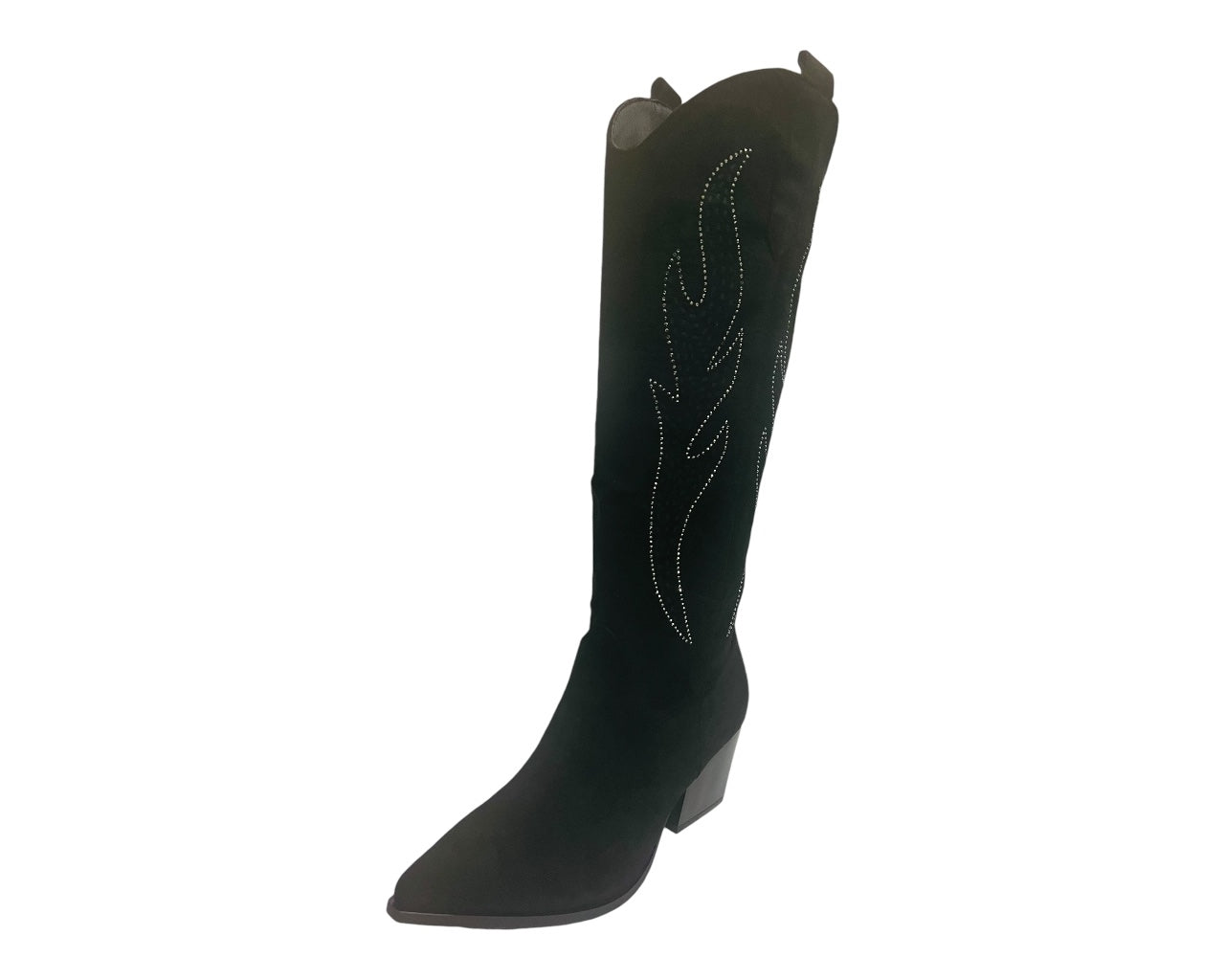 Women's Western Cowboy Embroidered Suede Long Boots