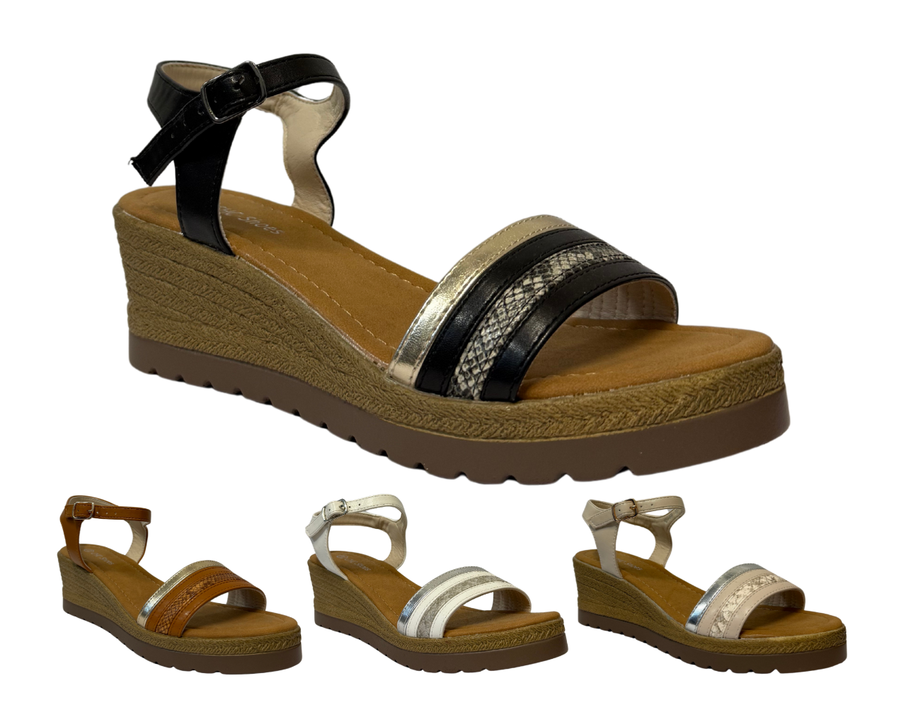 Women's Light Weight Wedge Heel Ankle Strap Sandals
