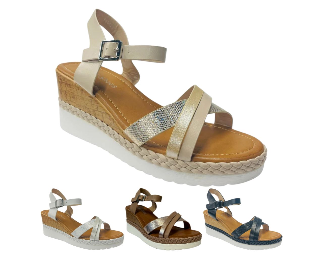 Women's Light Weight Wedge Heel Ankle Strap Sandals