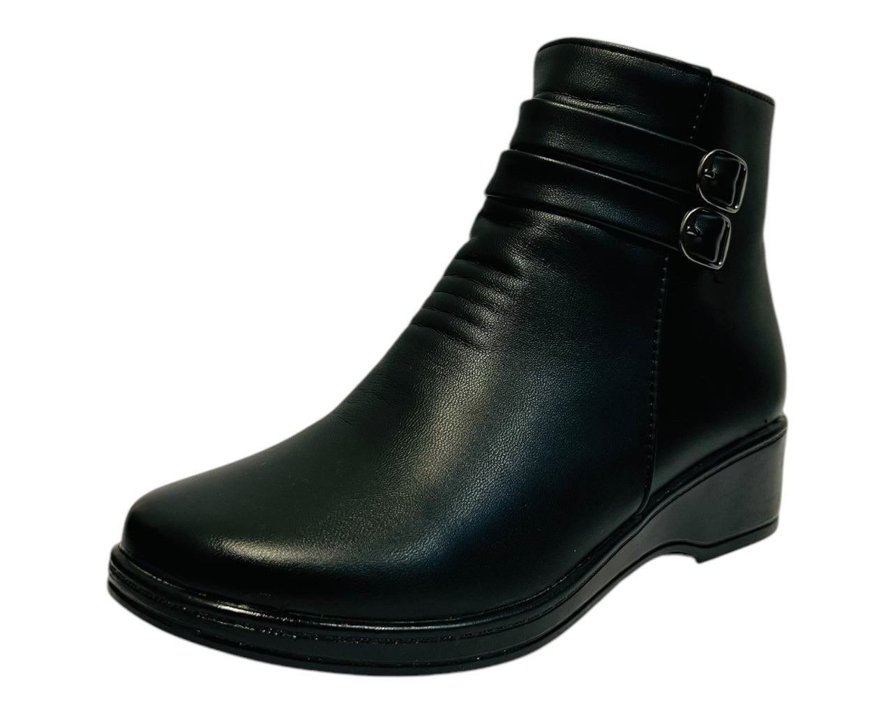 Women's Faux Leather Zip Ankle Boots
