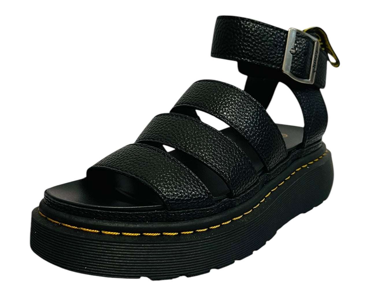 Women's Faux Leather Chunky Sole Gladiator Sandals Black