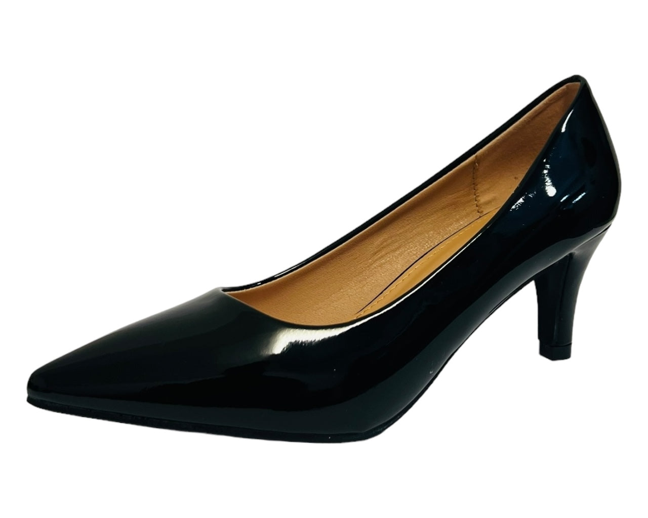 Women's Elegant Faux Patent Court Shoes Heel  for Women - Classy Comfort Footwear