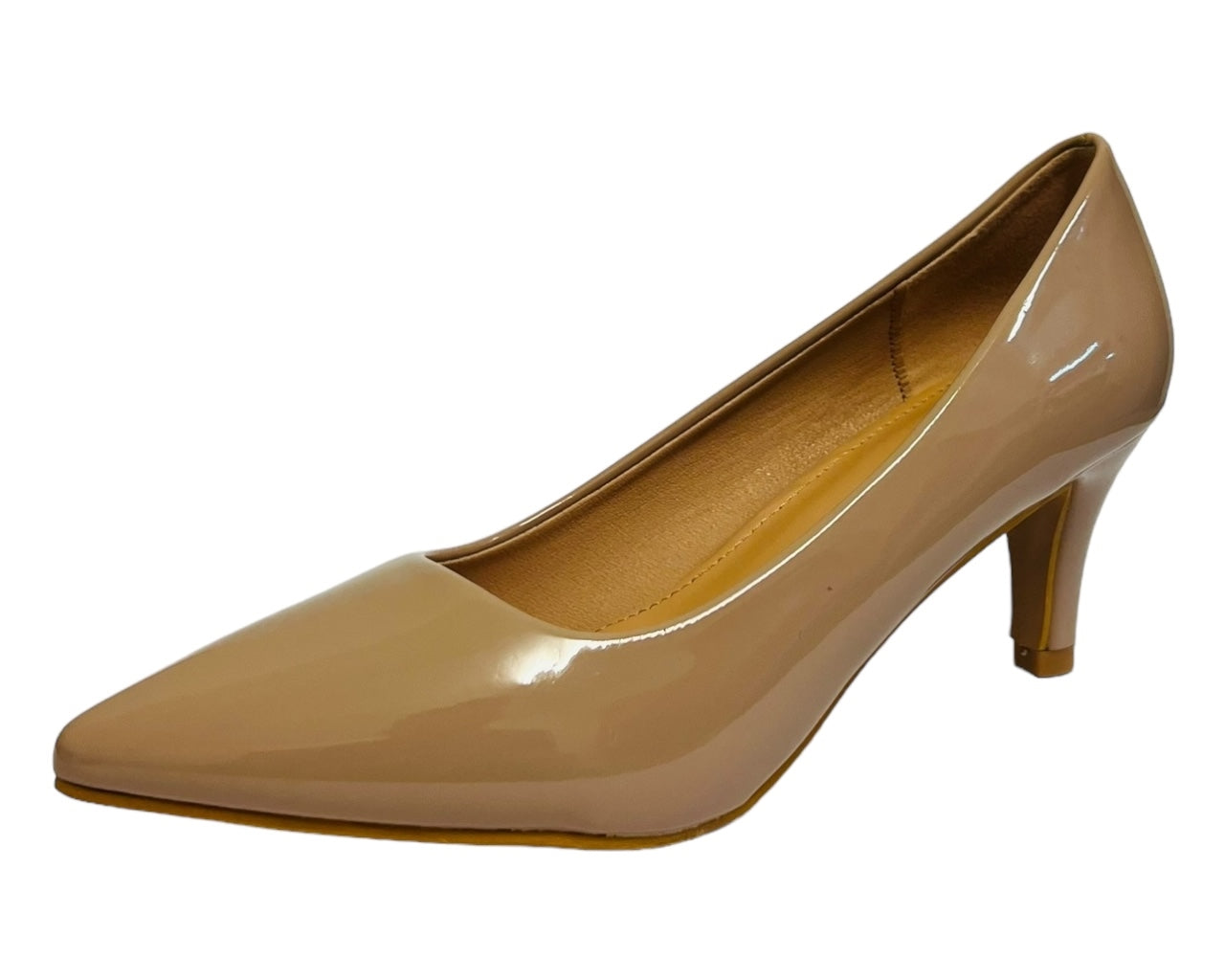 Women's Elegant Faux Patent Court Shoes Heel  for Women - Classy Comfort Footwear
