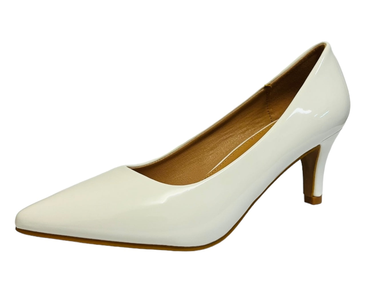 Women's Elegant Faux Patent Court Shoes Heel  for Women - Classy Comfort Footwear