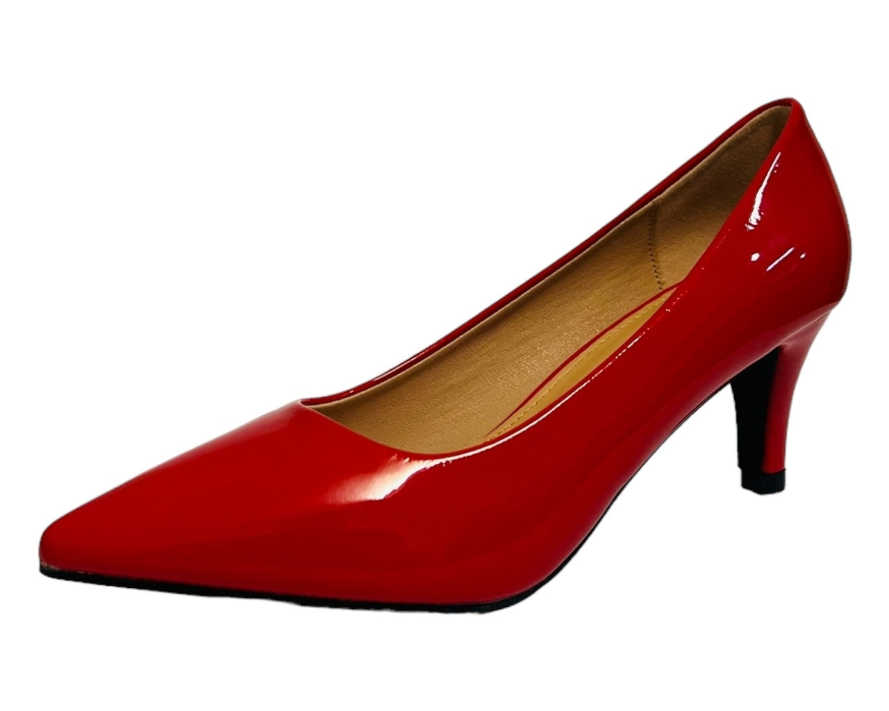 Women's Elegant Faux Patent Court Shoes Heel  for Women - Classy Comfort Footwear
