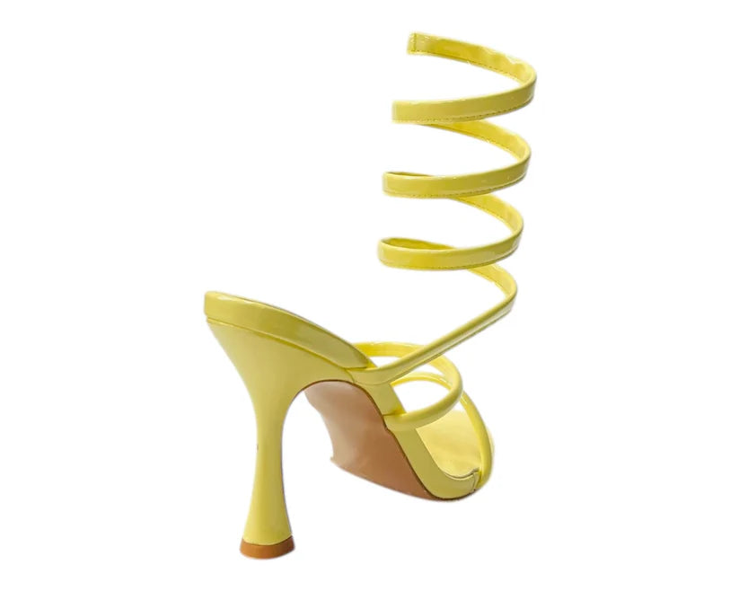 Women's Snake Anklet Round Toe High Heel Sandals