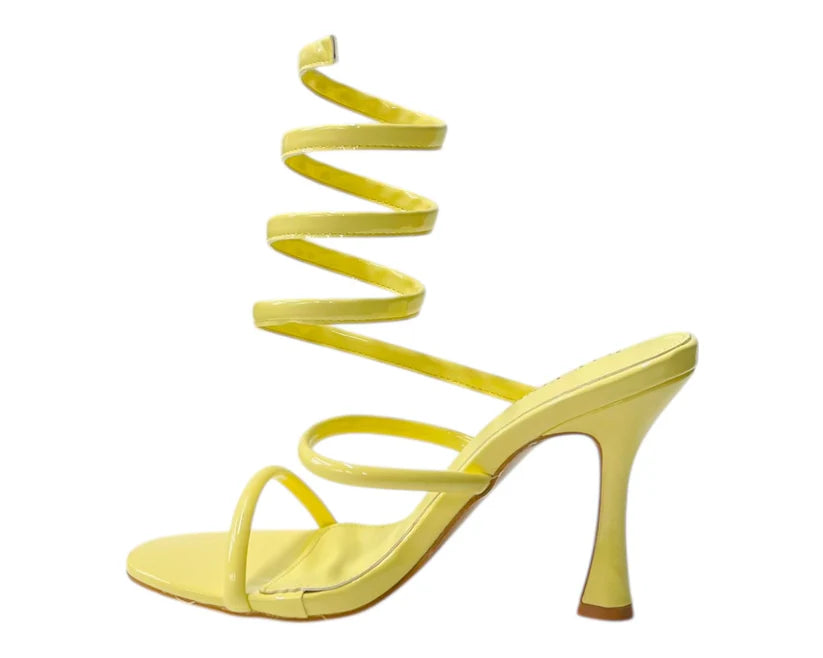 Women's Snake Anklet Round Toe High Heel Sandals