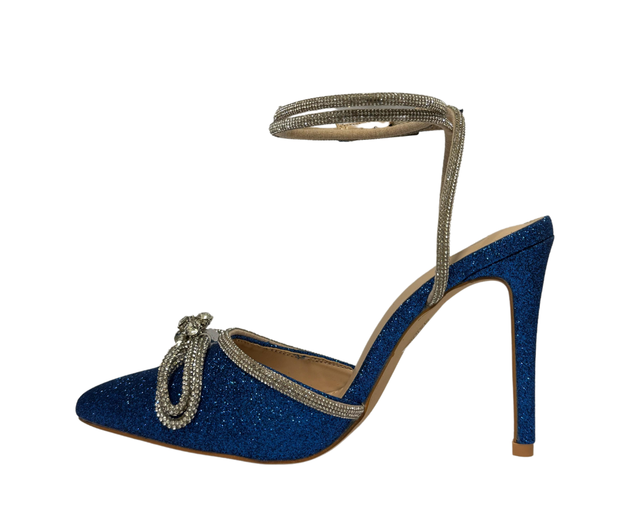 Women's Rhinestone Decor Ankle Strap Court Shoes
