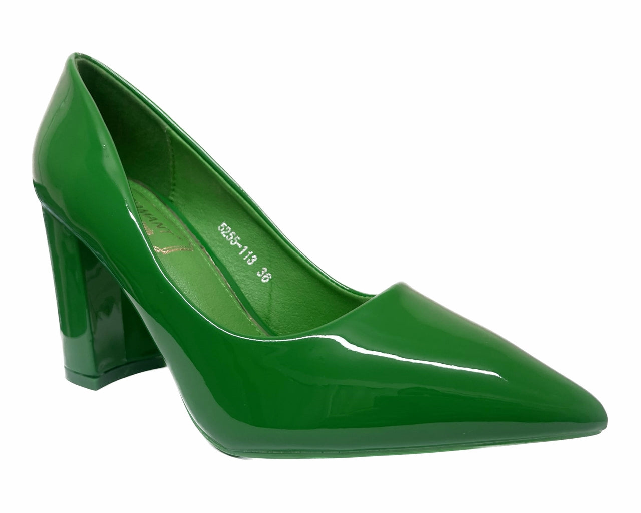 Stylish Block Heel Faux Patent Court Shoes for Women - Classy