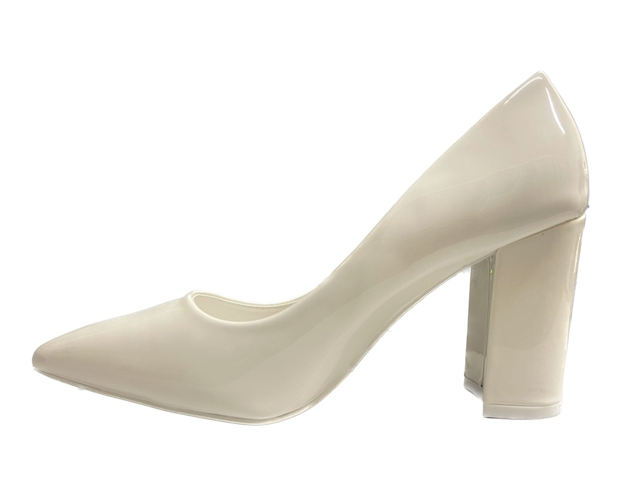 Stylish Block Heel Faux Patent Court Shoes for Women - Classy