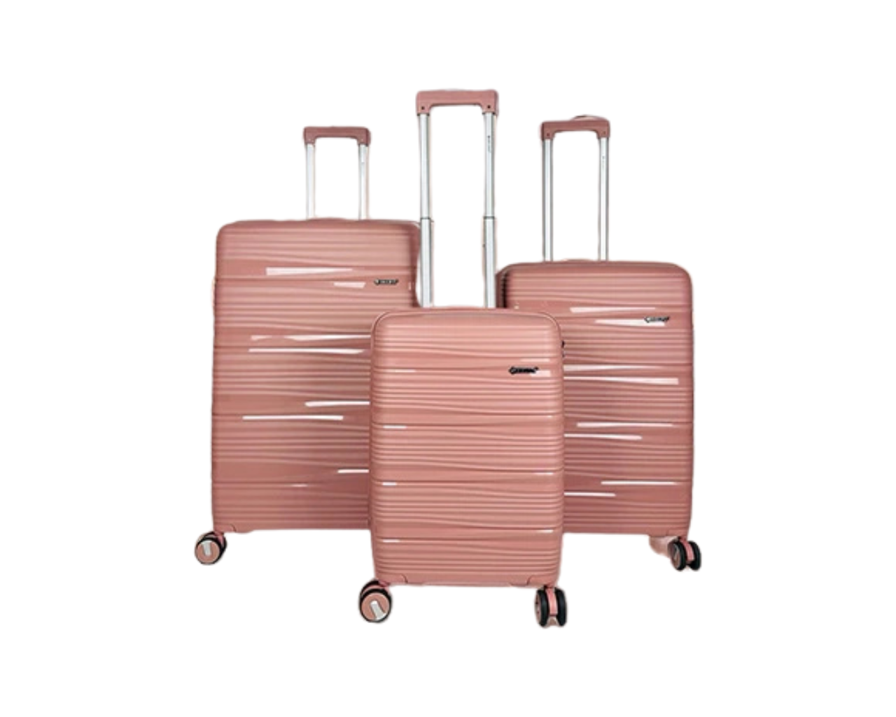Hard Shell Lightweight Set of 3 Polypropylene Suitcases with Expandable Gusset