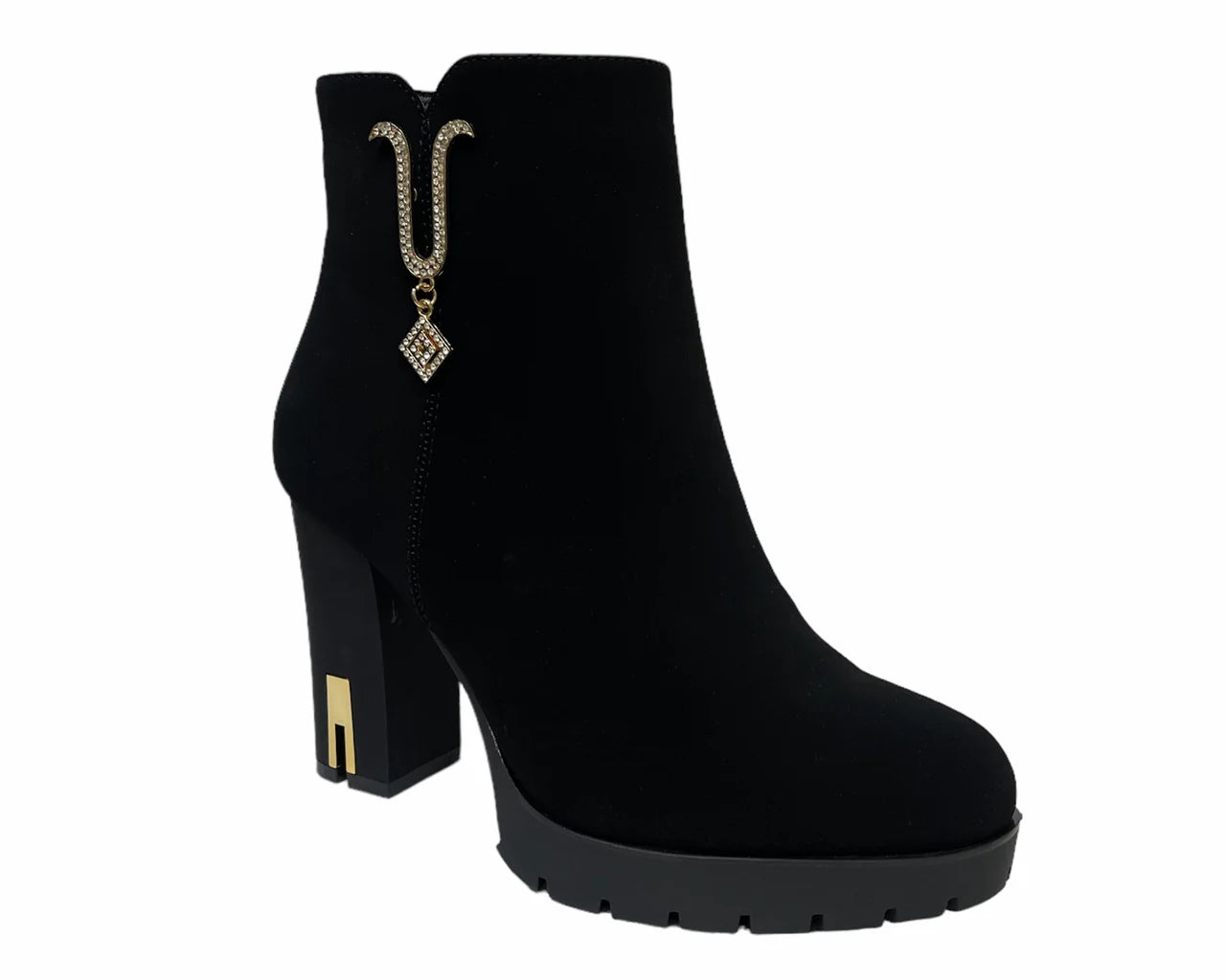 Block High Heels Zip Ankle Boots