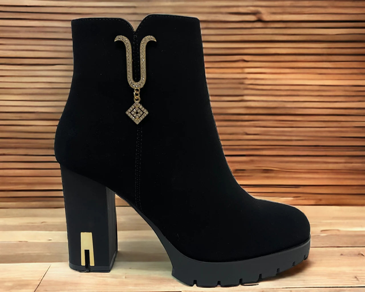 Block High Heels Zip Ankle Boots