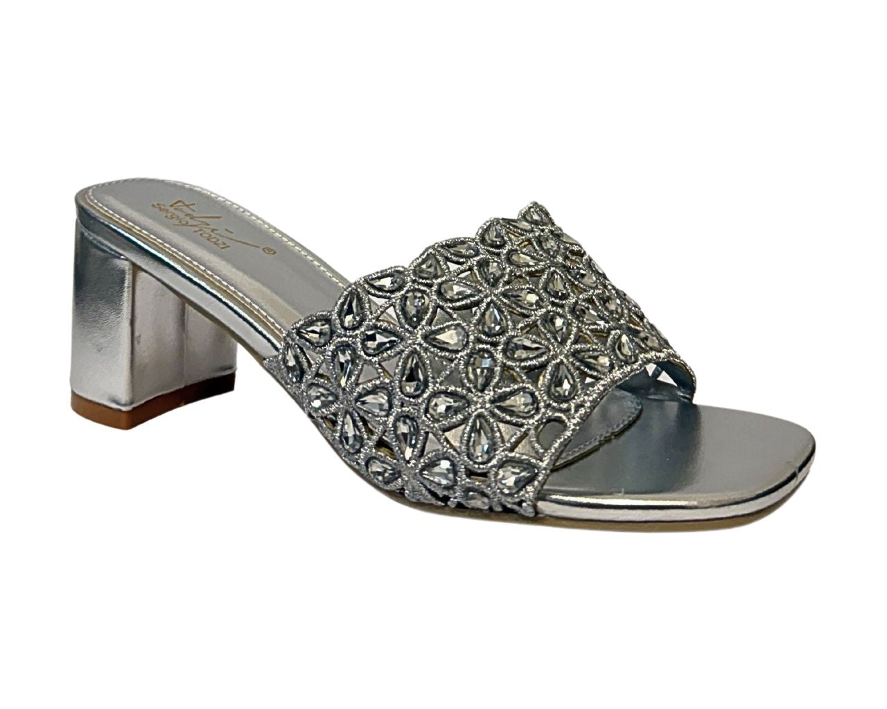 Women's ST017 Block Heel Heel Rhinestone Shoes