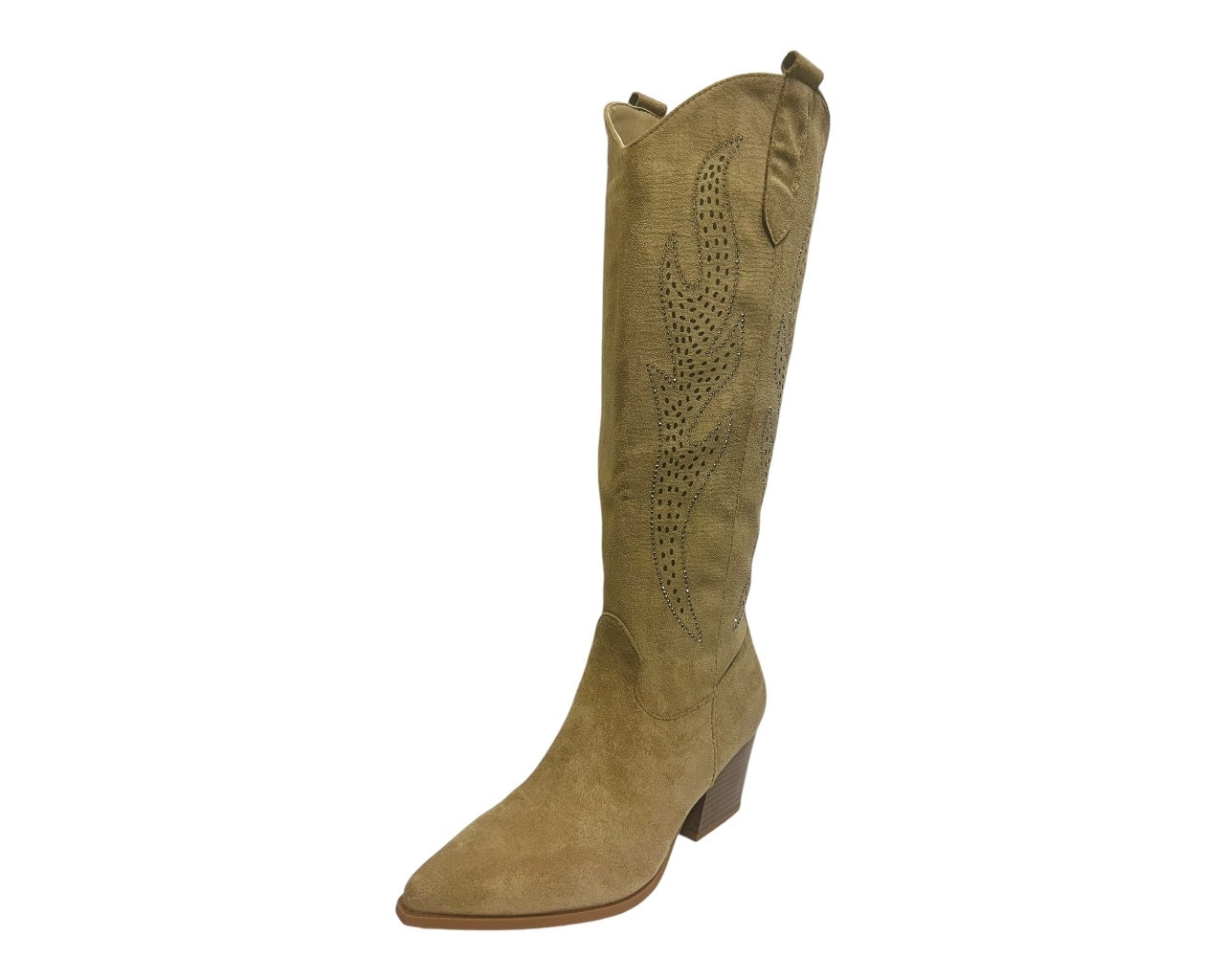 Women's Western Cowboy Embroidered Suede Long Boots