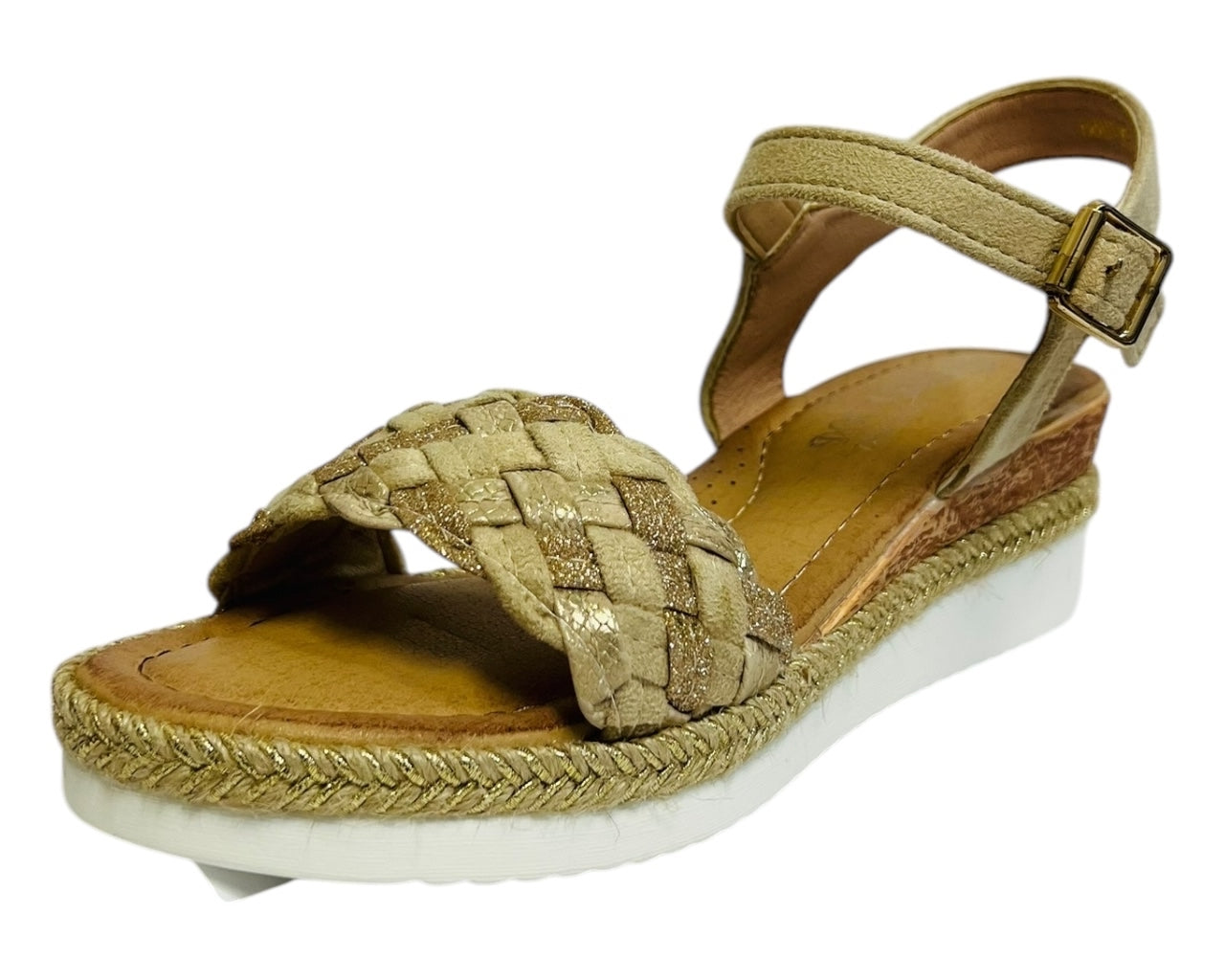 Women's Faux Leather Padded Ankle Strap Wedge Sandals