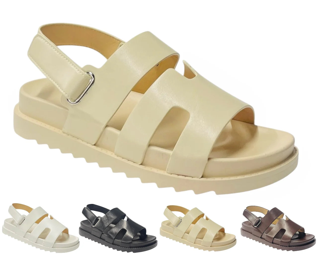 Women's Cut Out Strap Chunky Flatform Sandals