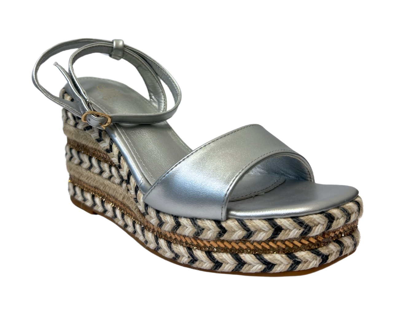 Women's Faux Leather Ankle Strap Wedge Sandals