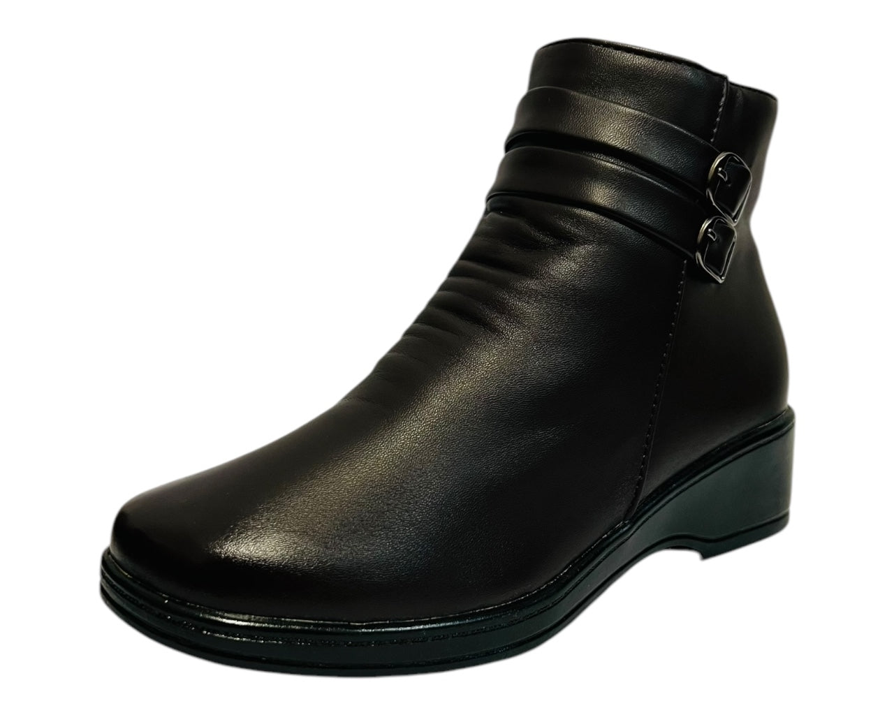 Women's Faux Leather Zip Ankle Boots