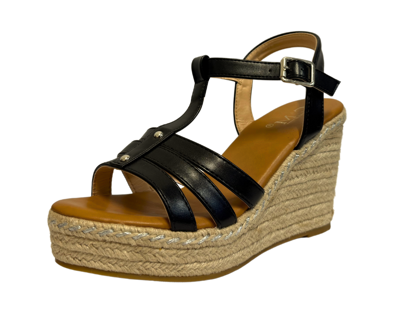 Women's Faux Leather Ankle Strap Wedge Sandals