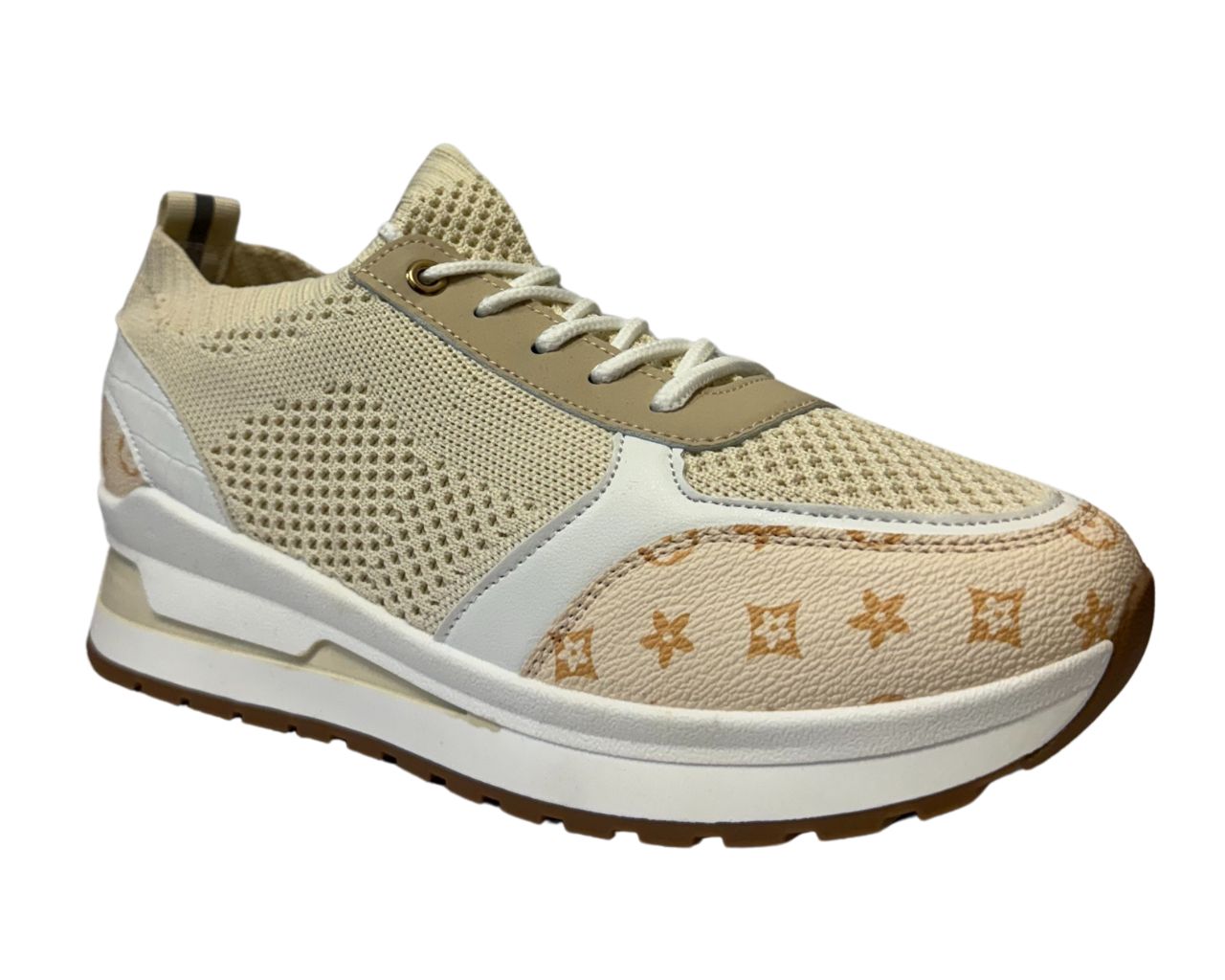 Women's Platform Casual Faux Leather Lace Up Trainers