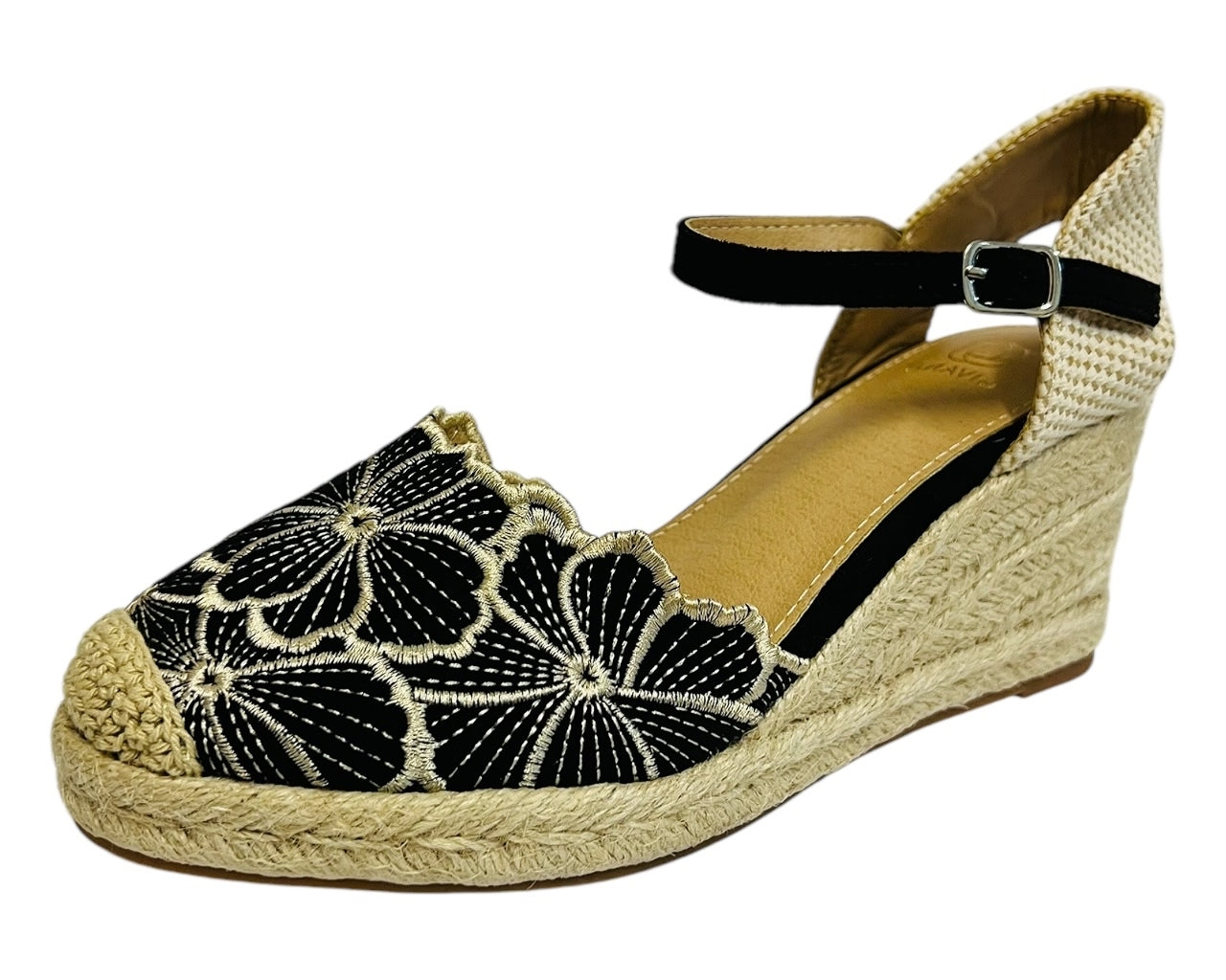 Women's Wedge Heel Ankle Strap Court Shoe Sandals
