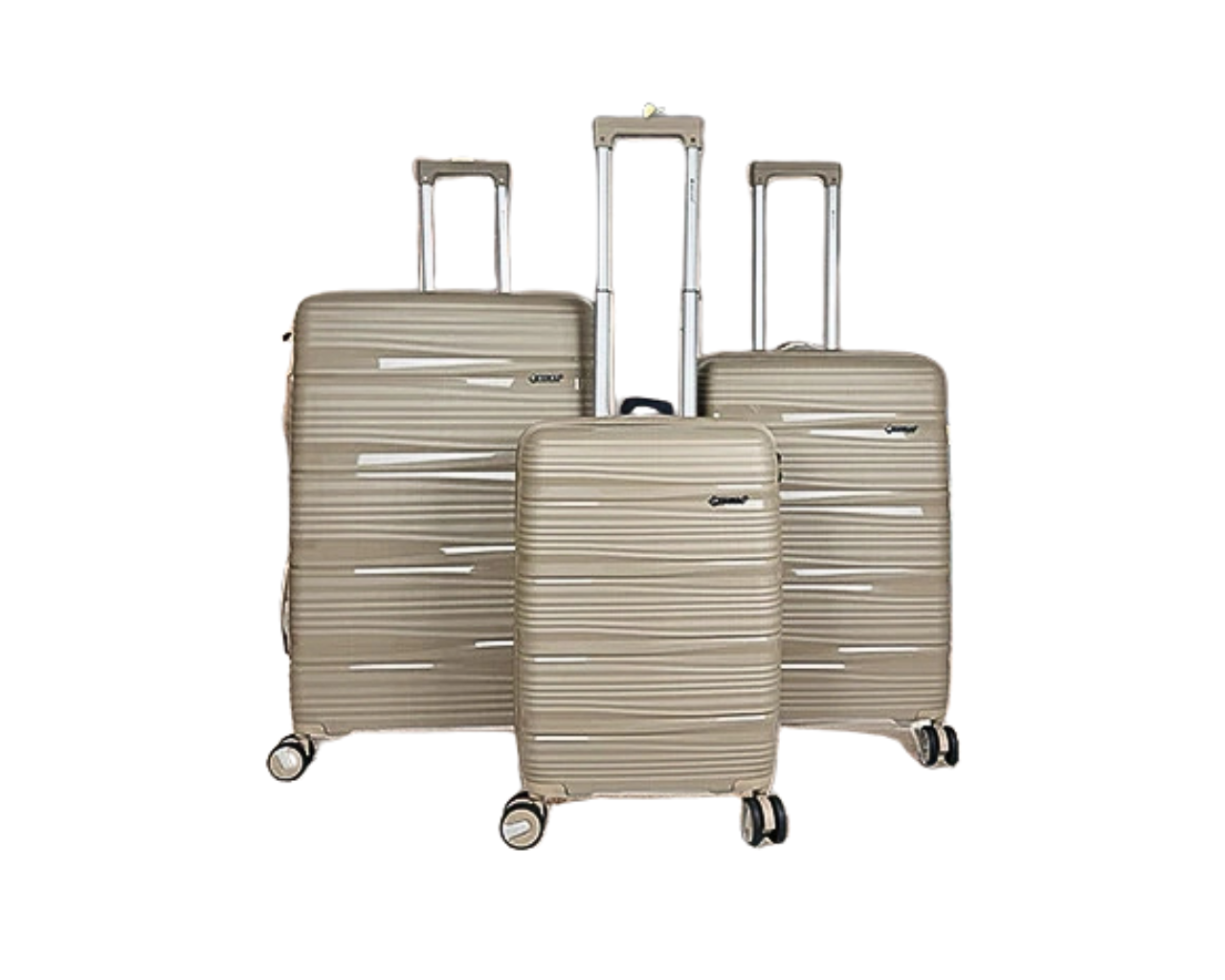 Hard Shell Lightweight Set of 3 Polypropylene Suitcases with Expandable Gusset