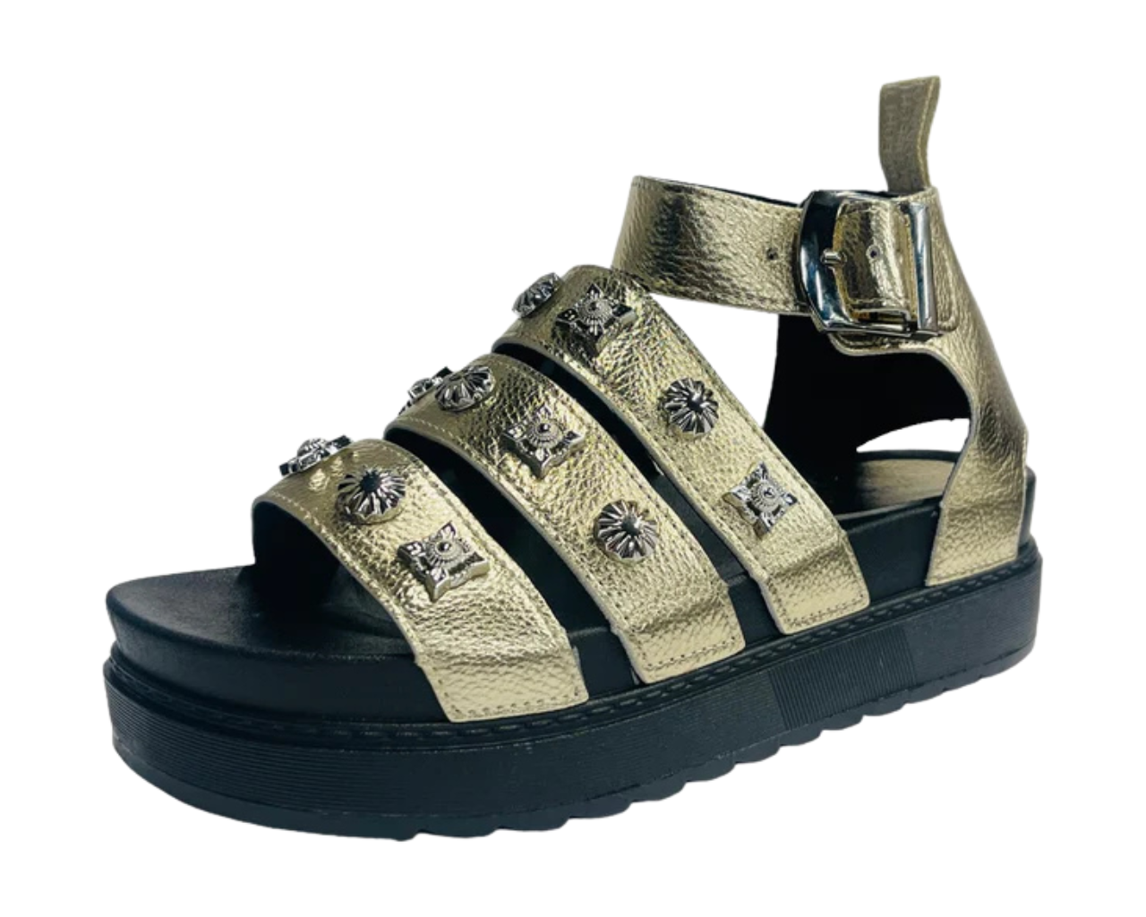 Women's Faux Leather Chunky Sole Gladiator Sandals