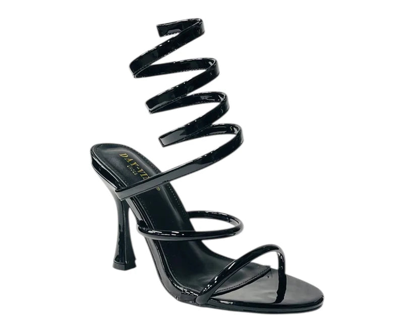 Women's Snake Anklet Round Toe High Heel Sandals