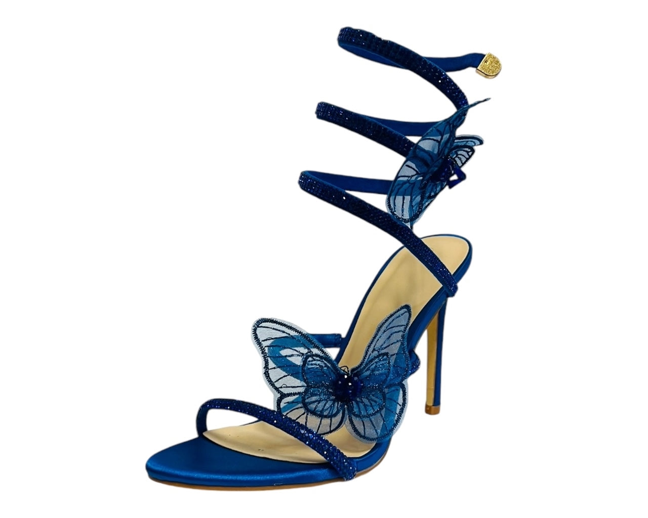 Women's Diamante Snake Butterfly Anklet High Heel Shoes