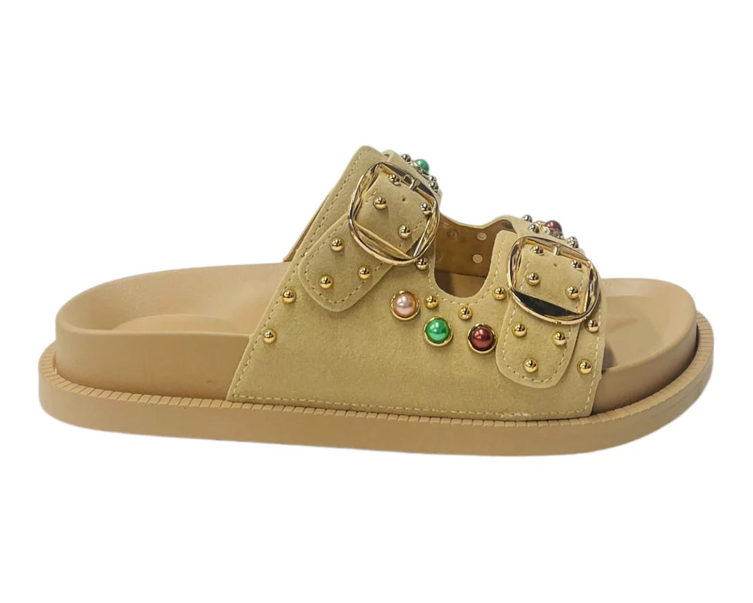 Women's Wide Strap Padded Mules Sandals