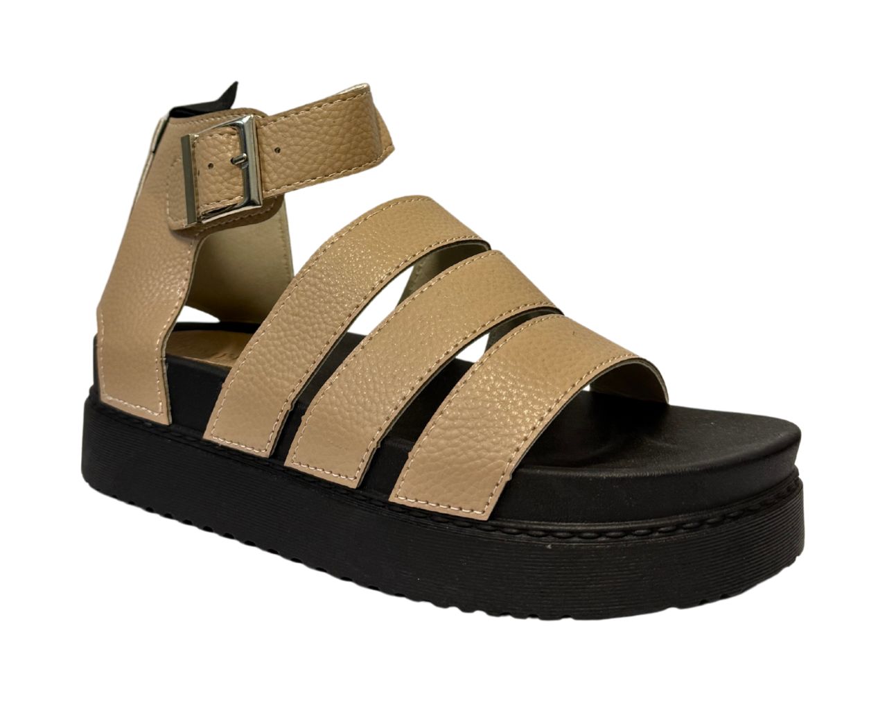 Women's Faux Leather Chunky Sole Gladiator Sandals