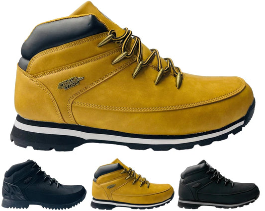 Men's Faux Leather Lace Up Hiking Boots